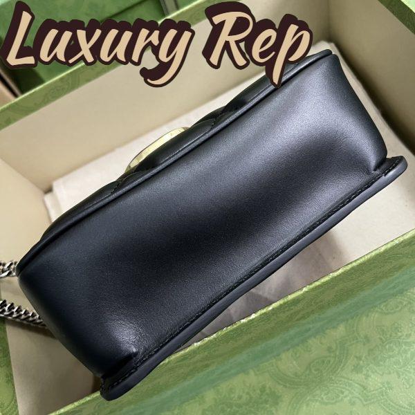 Replica Gucci Women GG Deco Mini Shoulder Bag Black Quilted Leather Interlocking G 7