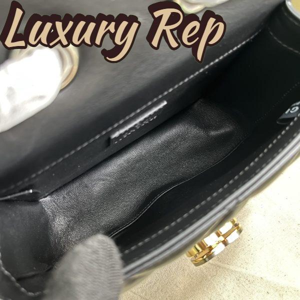 Replica Gucci Women GG Deco Mini Shoulder Bag Black Quilted Leather Interlocking G 10