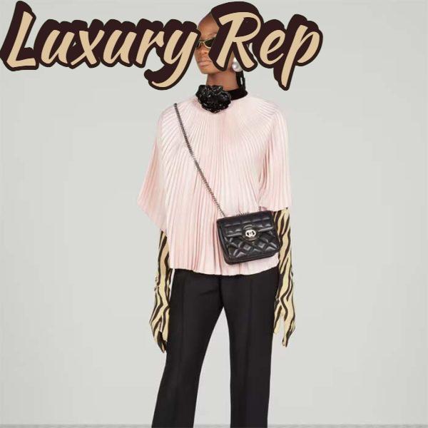 Replica Gucci Women GG Deco Mini Shoulder Bag Black Quilted Leather Interlocking G 12