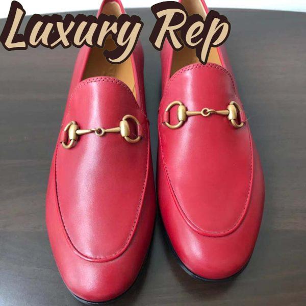 Replica Gucci Women Jordaan Leather Loafer Red 5