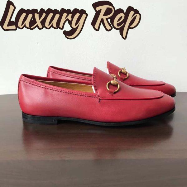 Replica Gucci Women Jordaan Leather Loafer Red 8