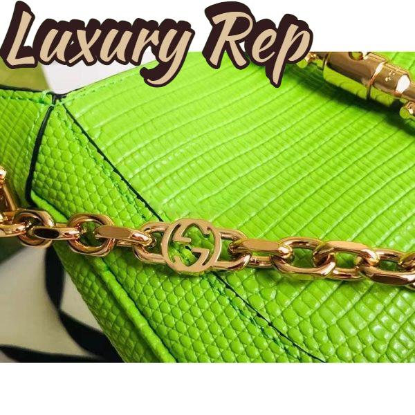 Replica Gucci Women GG Jackie 1961 Lizard Mini Bag Pastel Green Lizard 7
