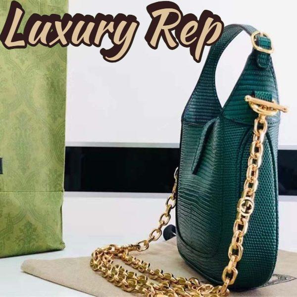 Replica Gucci Women GG Jackie 1961 Lizard Mini Bag Vintage Green Gold-Toned Hardware 6