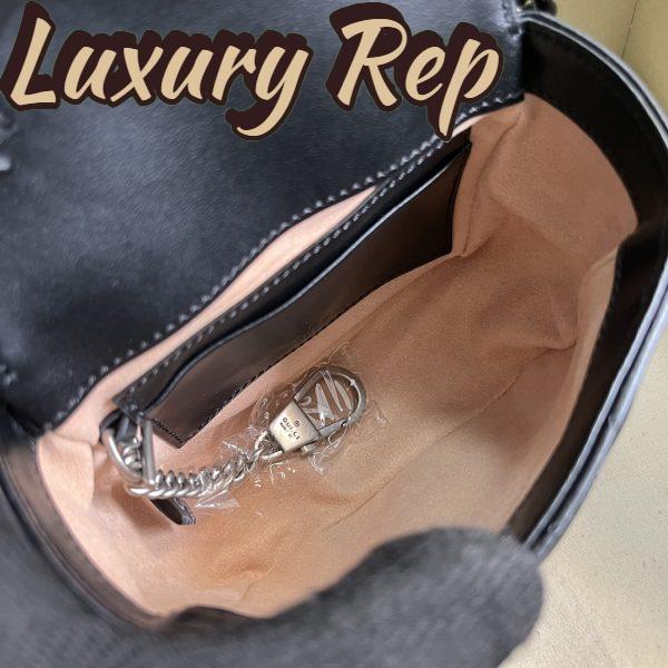 Replica Gucci Women GG Marmont Belt Bag Black Chevron Matelassé Leather 10