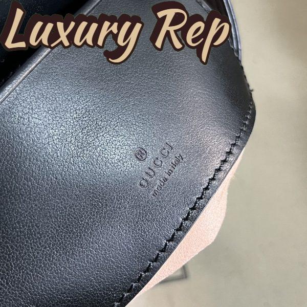 Replica Gucci Women GG Marmont Belt Bag Black Chevron Matelassé Leather 11
