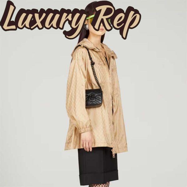Replica Gucci Women GG Marmont Belt Bag Black Chevron Matelassé Leather 12