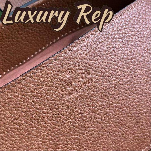 Replica Gucci Women GG Jackie 1961 Small Natural Grain Tote Brown Leather Medium Size 11