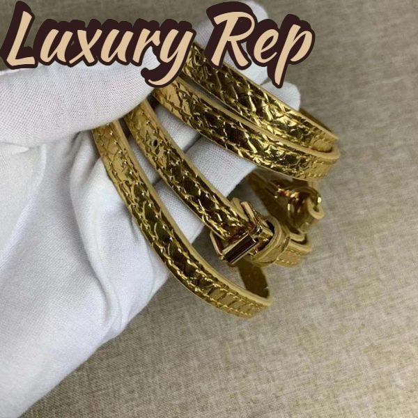 Replica Louis Vuitton LV Women Petite Malle Handbag Metallise Golden Hour Brilliant Alligator Leather 10