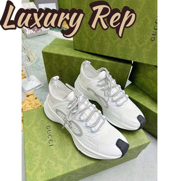 Replica Gucci Unisex GG Run Sneaker White Technical Knit Fabric Rubber Interlocking G 3