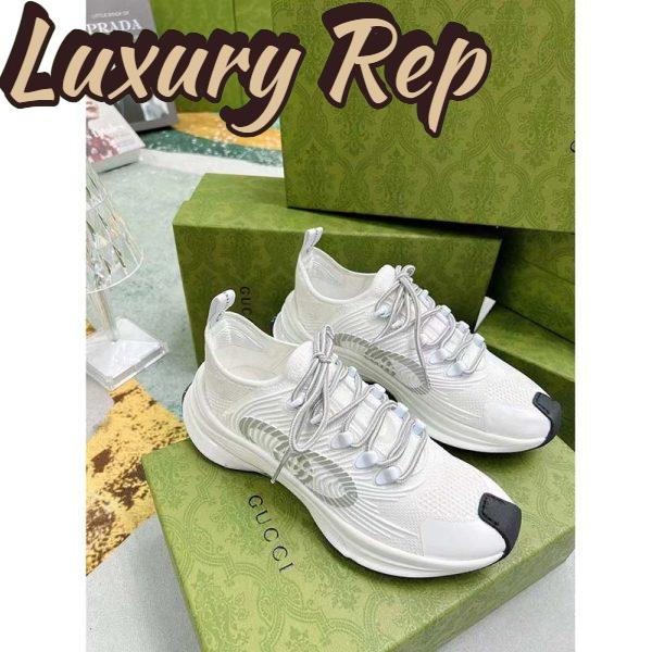 Replica Gucci Unisex GG Run Sneaker White Technical Knit Fabric Rubber Interlocking G 4