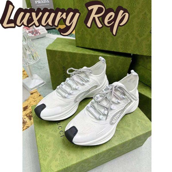 Replica Gucci Unisex GG Run Sneaker White Technical Knit Fabric Rubber Interlocking G 5