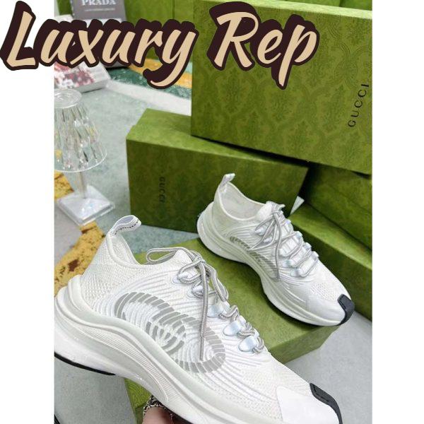 Replica Gucci Unisex GG Run Sneaker White Technical Knit Fabric Rubber Interlocking G 6