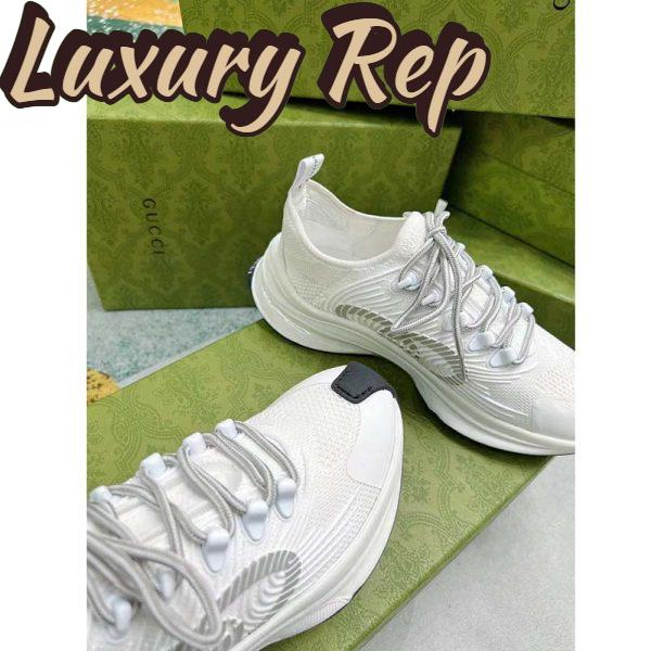 Replica Gucci Unisex GG Run Sneaker White Technical Knit Fabric Rubber Interlocking G 7