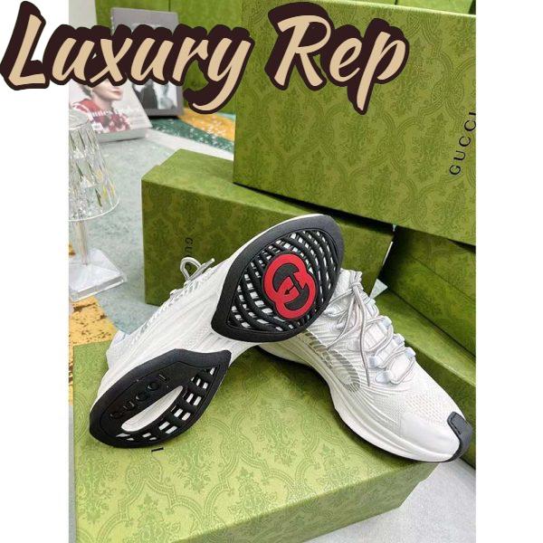 Replica Gucci Unisex GG Run Sneaker White Technical Knit Fabric Rubber Interlocking G 8
