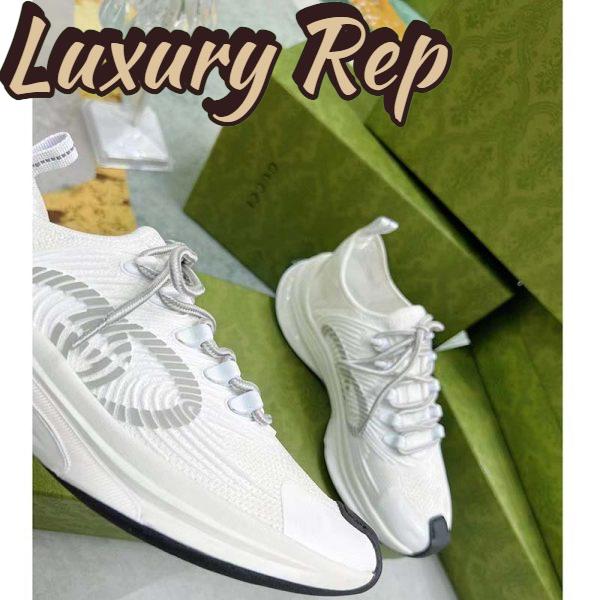Replica Gucci Unisex GG Run Sneaker White Technical Knit Fabric Rubber Interlocking G 9