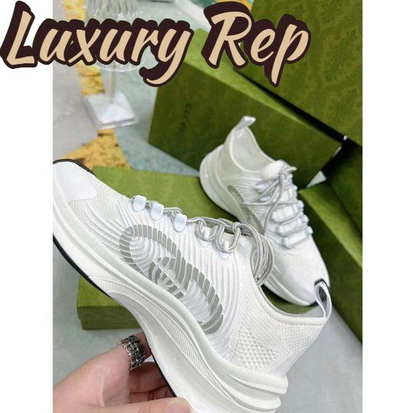Replica Gucci Unisex GG Run Sneaker White Technical Knit Fabric Rubber Interlocking G 11