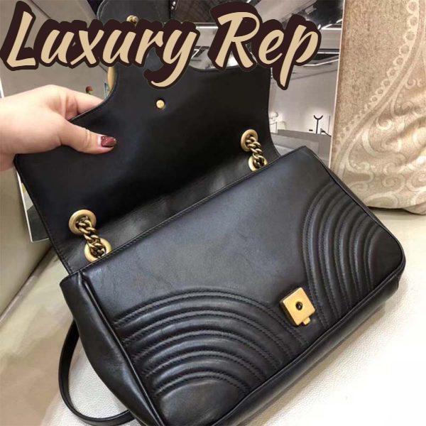 Replica Gucci Women GG Marmont Large Shoulder Bag-Black 4