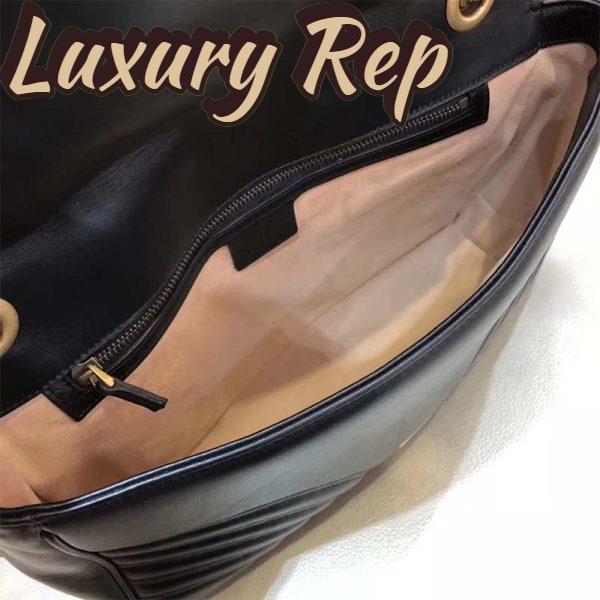 Replica Gucci Women GG Marmont Large Shoulder Bag-Black 6