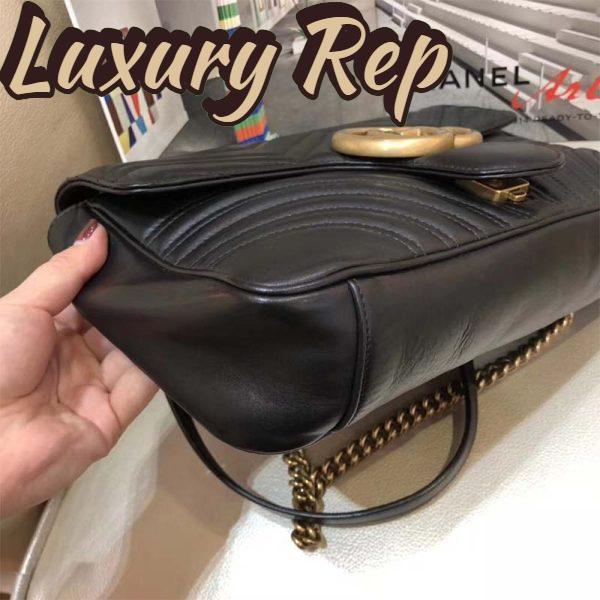 Replica Gucci Women GG Marmont Large Shoulder Bag-Black 7