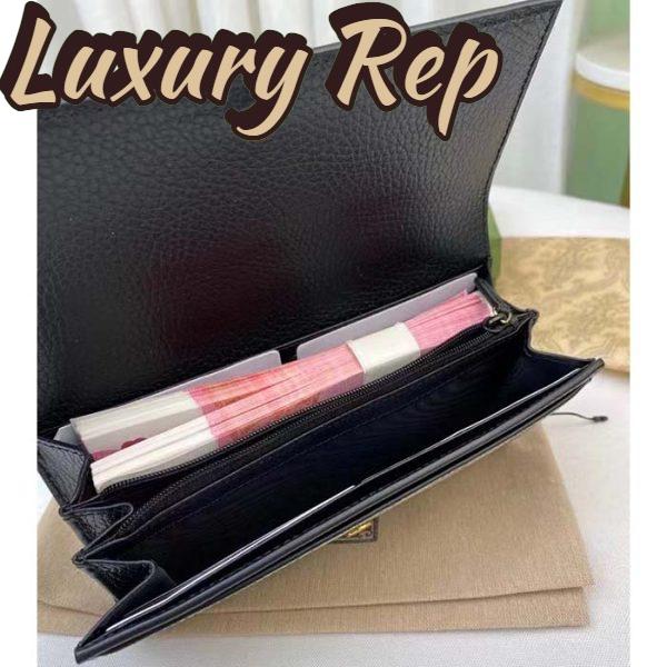 Replica Gucci Women GG Marmont Leather Continental Wallet Beige Ebony GG Supreme Canvas 7