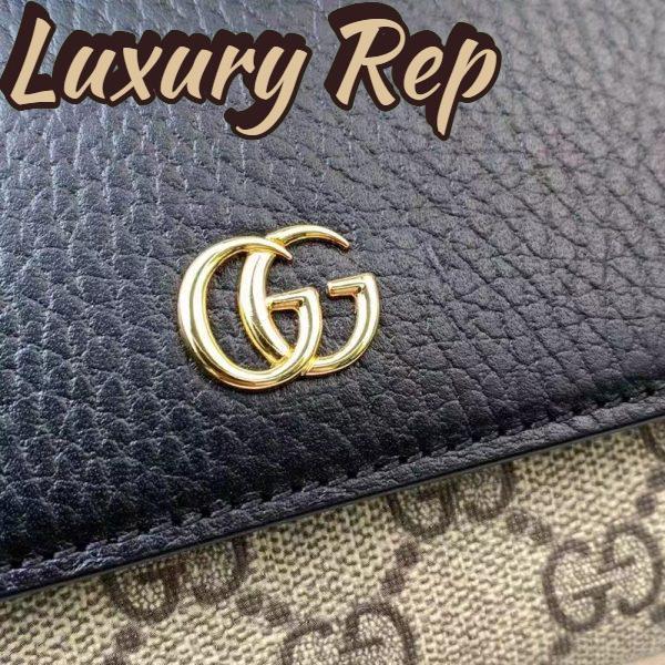 Replica Gucci Women GG Marmont Leather Continental Wallet Beige Ebony GG Supreme Canvas 10