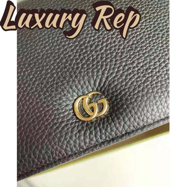 Replica Gucci Women GG Marmont Leather Mini Chain Bag Black Metal Free Tanned Leather Double G 11