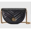 Replica Gucci Women GG Marmont Leather Mini Chain Bag Black Metal Free Tanned Leather Double G 13