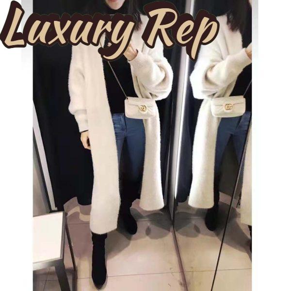 Replica Gucci Women GG Marmont Matelassé Leather Super Mini Bag White Double G 9