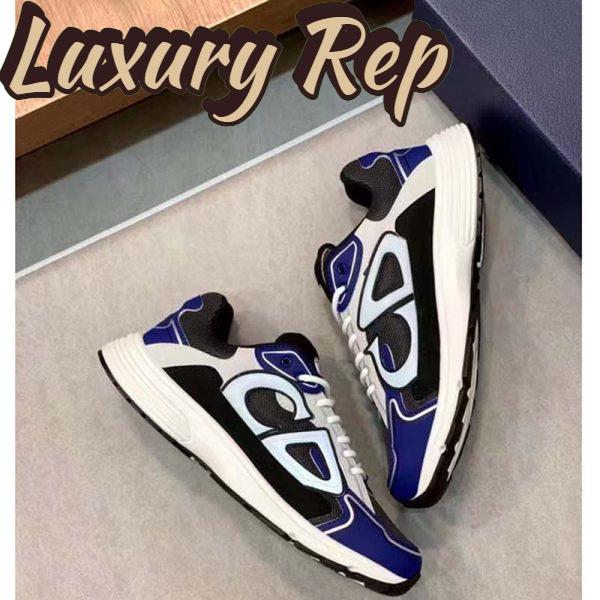 Replica Dior Unisex Shoes CD B30 Sneaker Anthracite Gray Mesh Black Blue Technical Fabric 7