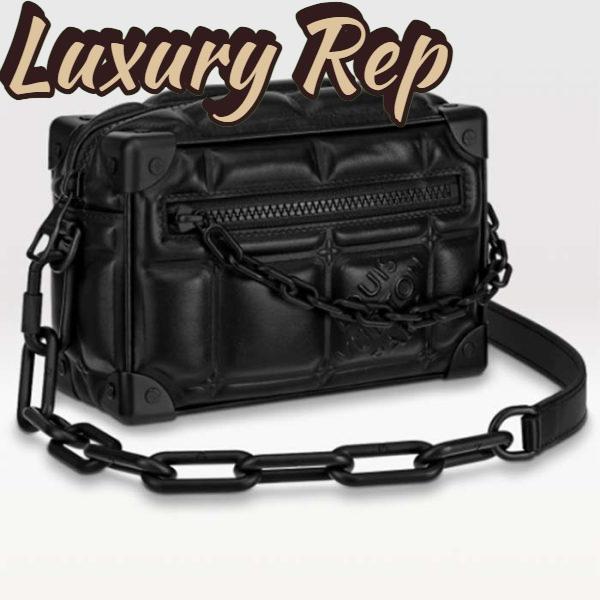 Replica Louis Vuitton LV Unisex Mini Soft Trunk Bag Black Puffy Damier Soft Calf
