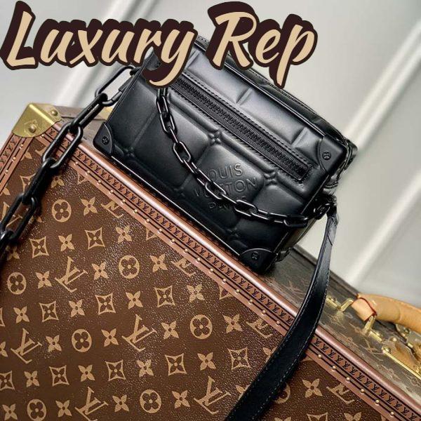 Replica Louis Vuitton LV Unisex Mini Soft Trunk Bag Black Puffy Damier Soft Calf 3
