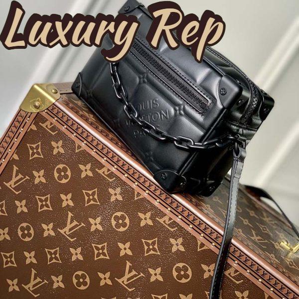 Replica Louis Vuitton LV Unisex Mini Soft Trunk Bag Black Puffy Damier Soft Calf 5
