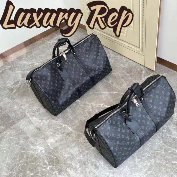 Replica Louis Vuitton LV Unisex Keepall Bandoulière 55 Travel Bag Coated Canvas Cowhide 7