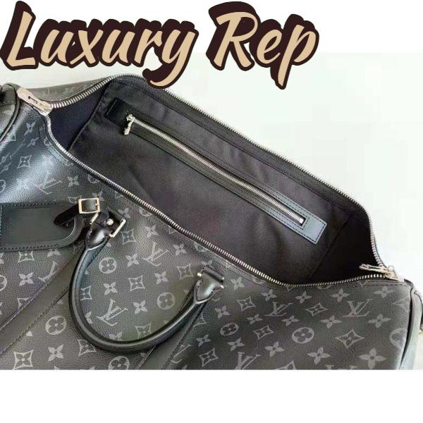 Replica Louis Vuitton LV Unisex Keepall Bandoulière 55 Travel Bag Coated Canvas Cowhide 8