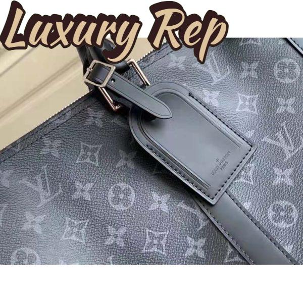 Replica Louis Vuitton LV Unisex Keepall Bandoulière 55 Travel Bag Coated Canvas Cowhide 10