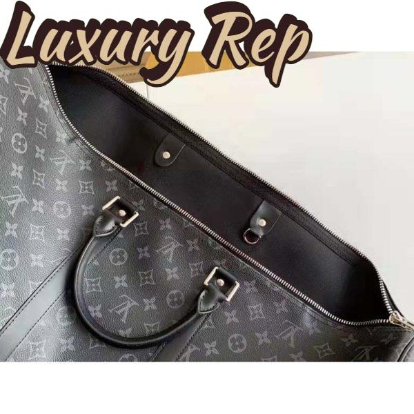 Replica Louis Vuitton LV Unisex Keepall Bandoulière 55 Travel Bag Coated Canvas Cowhide 11