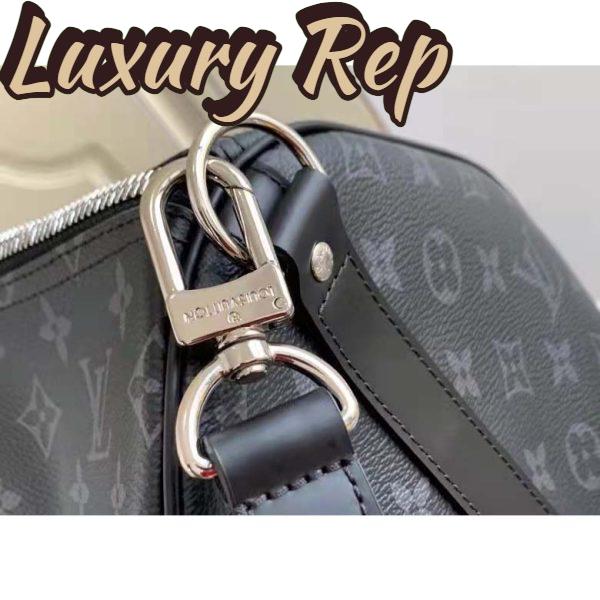 Replica Louis Vuitton LV Unisex Keepall Bandoulière 55 Travel Bag Coated Canvas Cowhide 12