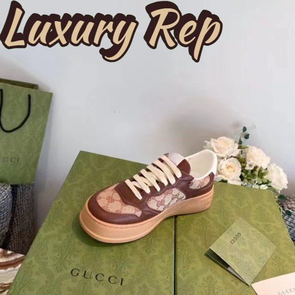 Replica Gucci Unisex Ace Sneaker Beige Ebony Orignal GG Canvas Lace-Up Rubber Flat 4