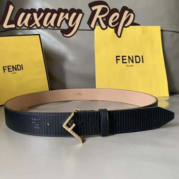 Replica Fendi Men Black Leather Belt 4