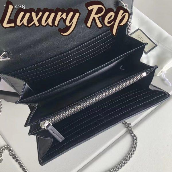 Replica Gucci Women GG Marmont Matelassé Mini Bag Black Leather Double G 10