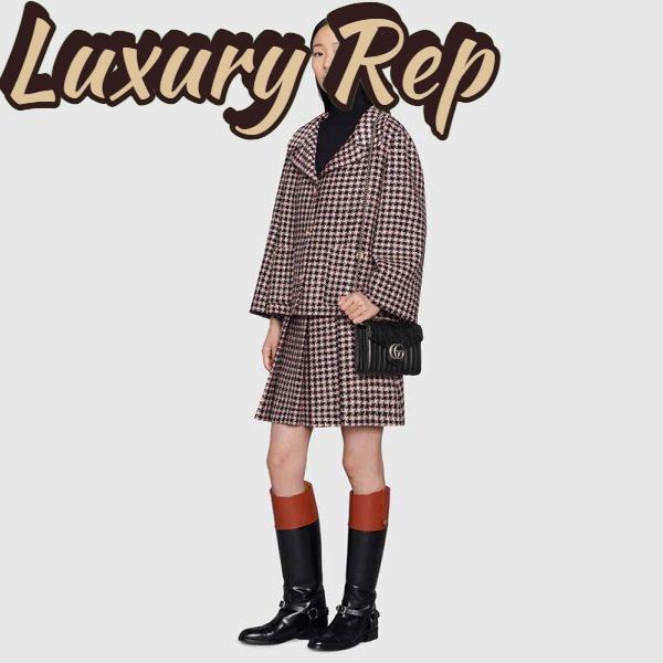 Replica Gucci Women GG Marmont Matelassé Mini Bag Black Leather Double G 12