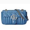 Replica Gucci Women GG Marmont Matelassé Mini Bag Black Leather Double G 13