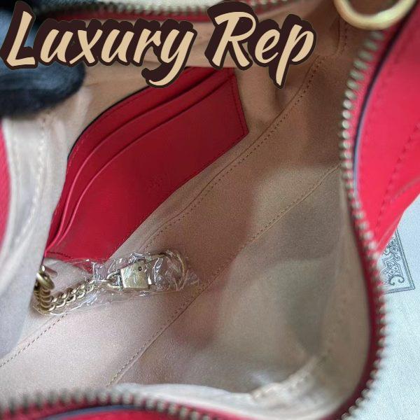 Replica Gucci Women GG Marmont Matelassé Mini Bag Red Chevron Leather Double G 11