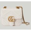 Replica Gucci Women GG Marmont Matelassé Mini Shoulder Bag White Chevron Leather 14
