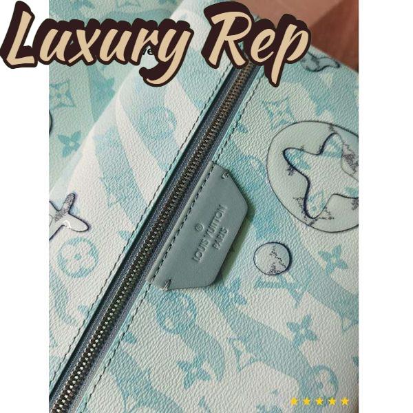 Replica Louis Vuitton LV Unisex Discovery Backpack Crystal Blue Monogram Aquagarden Coated Canvas 10