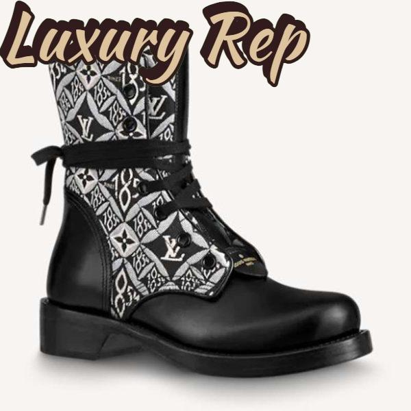 Replica Louis Vuitton LV Women Since 1854 Metropolis Flat Ranger Gray Jacquard Textile Calf Leather