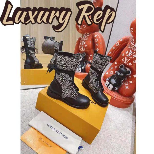 Replica Louis Vuitton LV Women Since 1854 Metropolis Flat Ranger Gray Jacquard Textile Calf Leather 3