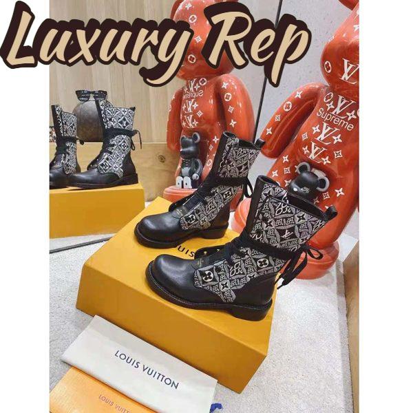 Replica Louis Vuitton LV Women Since 1854 Metropolis Flat Ranger Gray Jacquard Textile Calf Leather 4