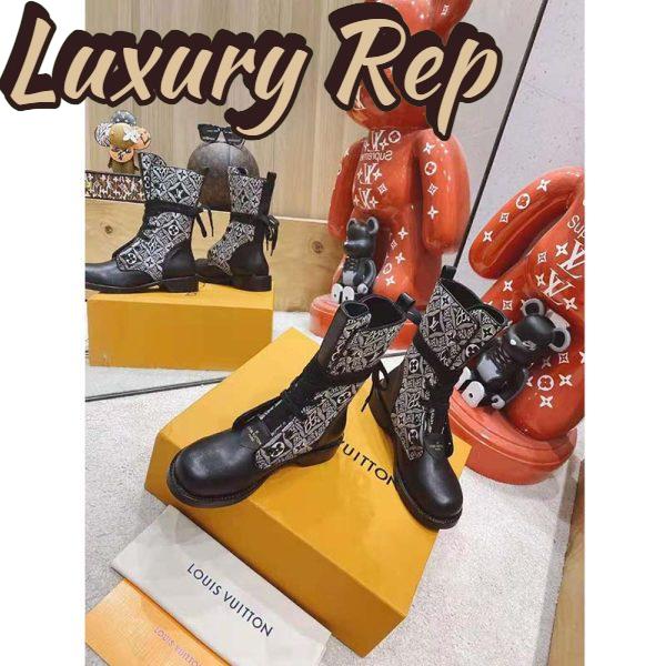 Replica Louis Vuitton LV Women Since 1854 Metropolis Flat Ranger Gray Jacquard Textile Calf Leather 5