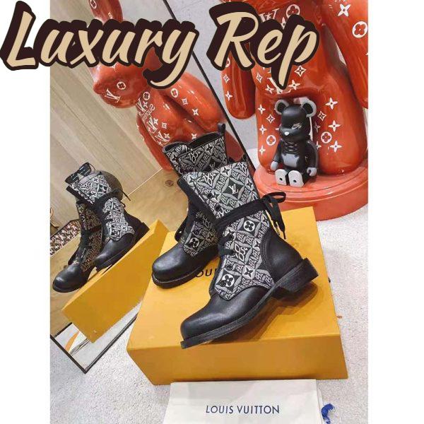 Replica Louis Vuitton LV Women Since 1854 Metropolis Flat Ranger Gray Jacquard Textile Calf Leather 6